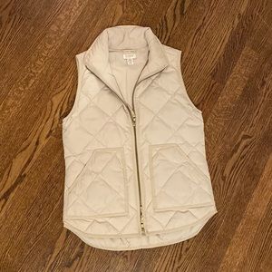 J. Crew Womens Zip Puffer Vest Beige Size XXS